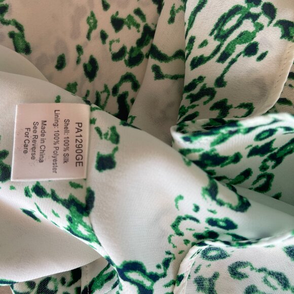 Parker NY Silk Summer Dress with green print in XS - Picture 3 of 4